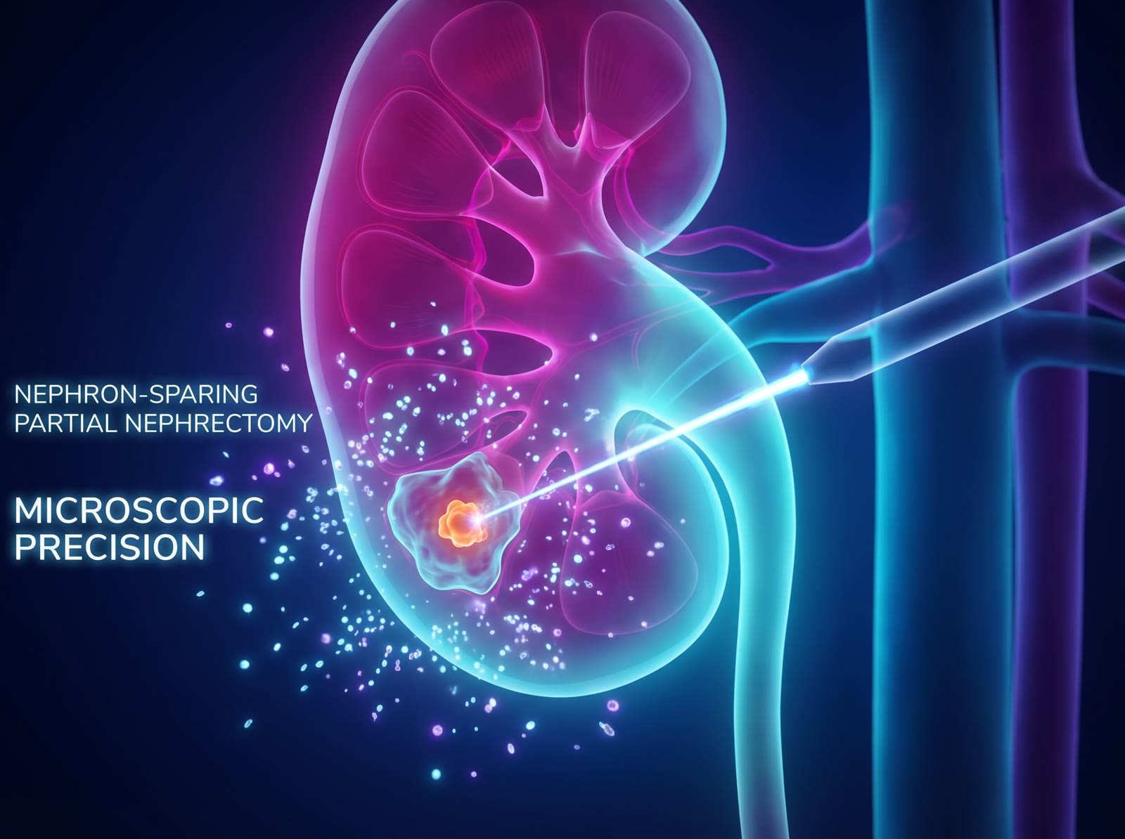 Nefron koruyucu parsiyel nefrektomi konsepti — mikroskobik hassasiyet